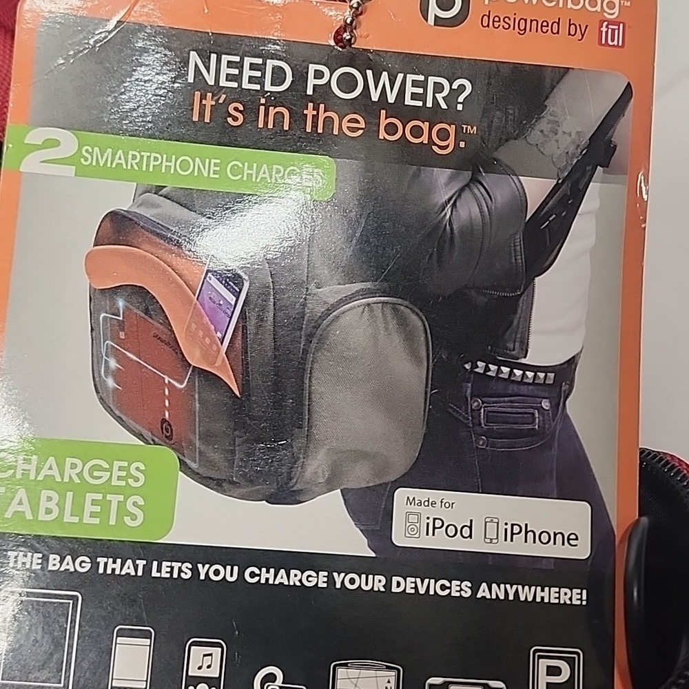 FUL Powerbag Red Backpack with Black Accents NWT Great Gift Need Power? - Picture 12 of 16